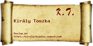 Király Toszka névjegykártya